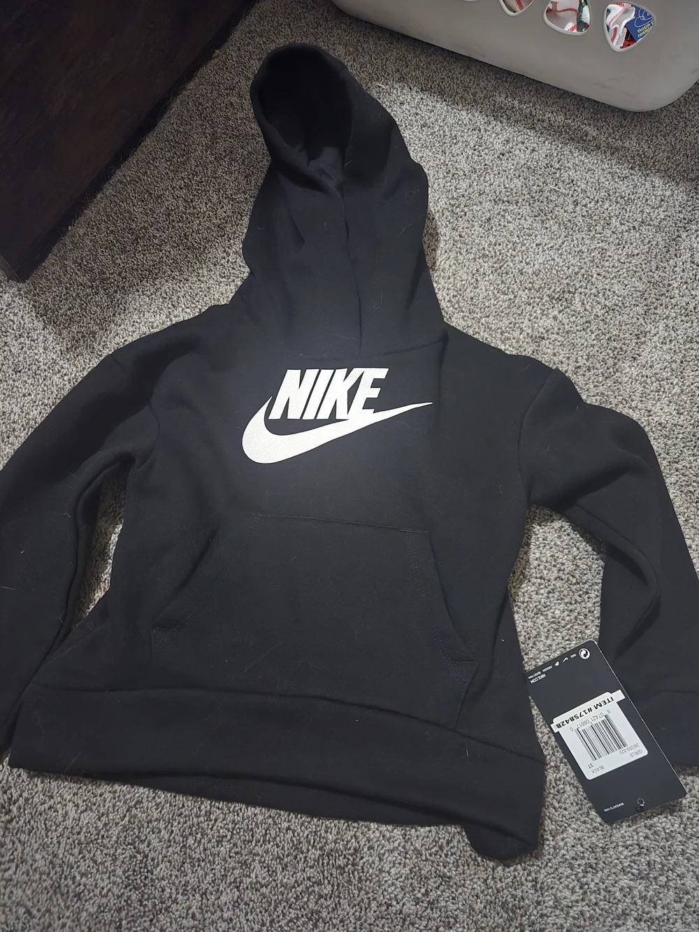 Nike Girls Black Pullover Hoodie Sweater